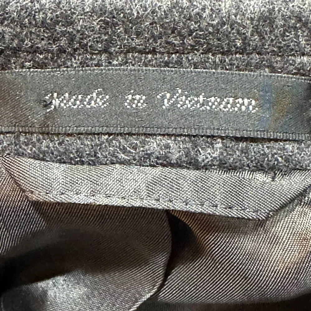 Lauren Ralph Lauren Wool Silk Cashmere Grey Blazer Coat Jacket 48L Winter Office